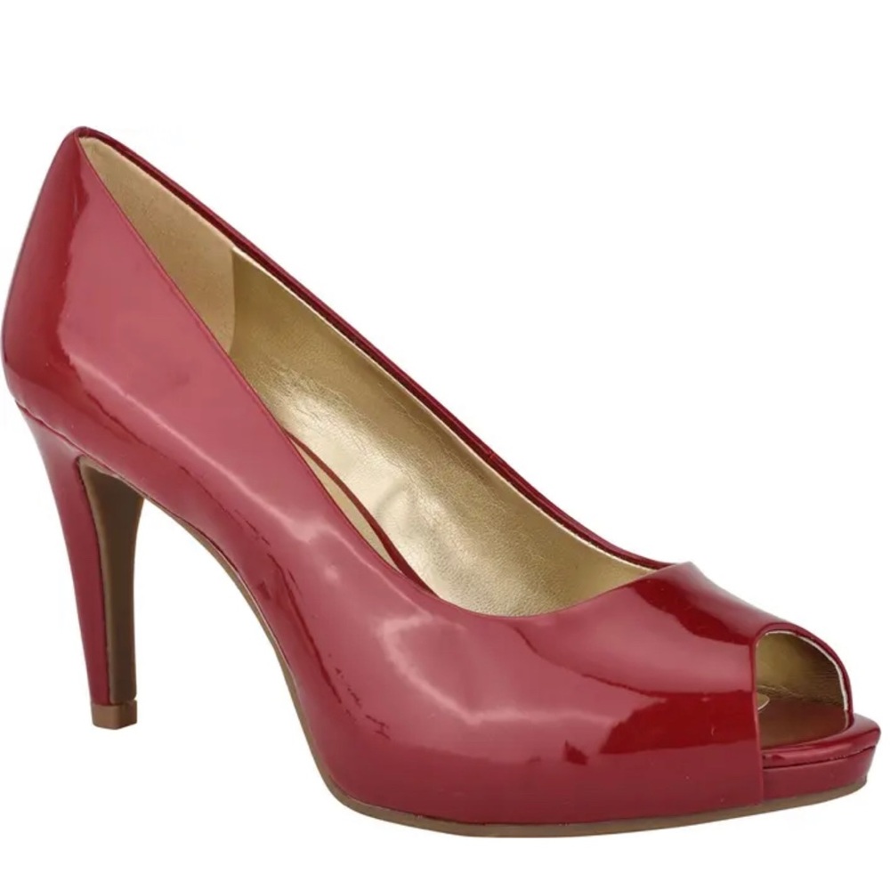 Bandolino Rainaa Red Patent Peep-toe Pump NEW